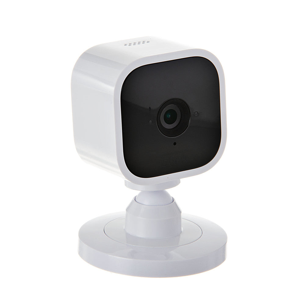 Blink Mini - Cámara de seguridad inteligente compacta enchufable para interiores, video HD de 1080p, visión nocturna, detección de movimiento, audio bidireccional, fácil configuración, funciona con Alexa - 1 cámara (blanca)